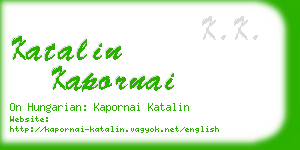 katalin kapornai business card